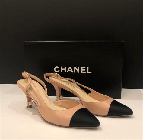 chanel slingback heel|vintage Chanel slingback heels.